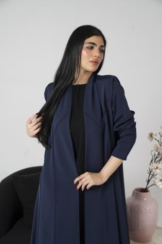 عباية كريب كحلي خفيف بقيطان الامام والخلف