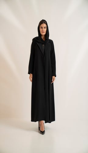 عبايه بالطو ياباني - اسود