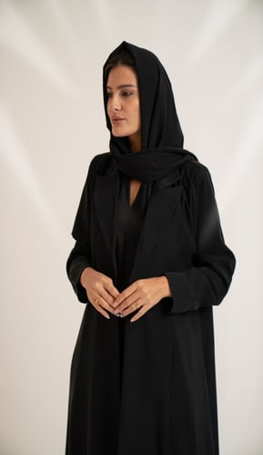 عبايه بالطو ياباني - اسود