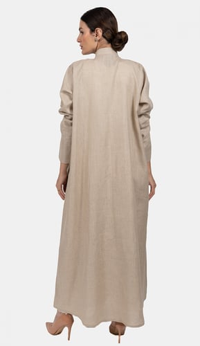 عبايه لنن طبيعي كوله - متوفر بلون البيج و الاسود