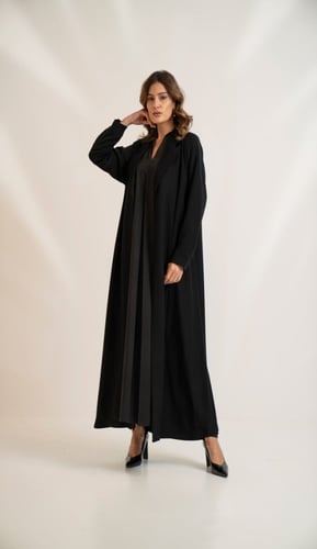 عبايه بالطو ياباني - اسود