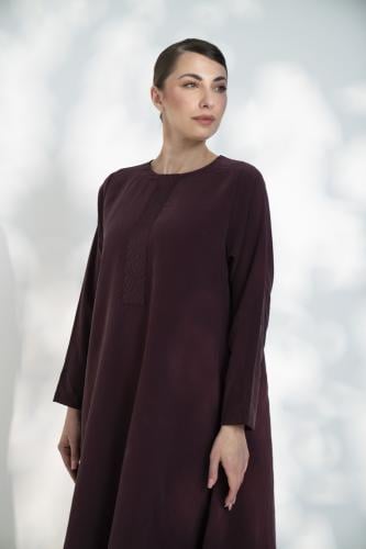 جلابيه كلوش ساده عنابي عنابي