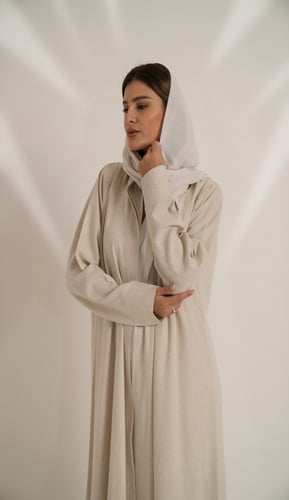 عبايه لنن بيور قلاب - بيج