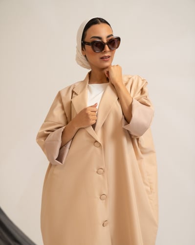 عباية سفر كتان اوفر سايز- بيج