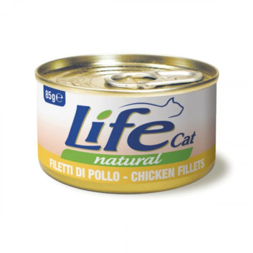 معلبات فيليه الدجاج لايف كات طعام رطب للقطط 85جم