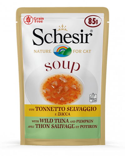 شيزر ظرف تونة بري مع اليقطين بالحساء للقطط 85غ