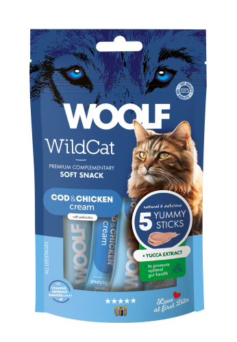 وولف مكافآت كريمية للقطط بنكهة سمك القد و الدجاج و...