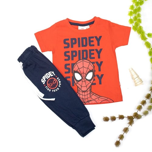 طقم ولادي صيفي قطعتين "سبايدر مان"