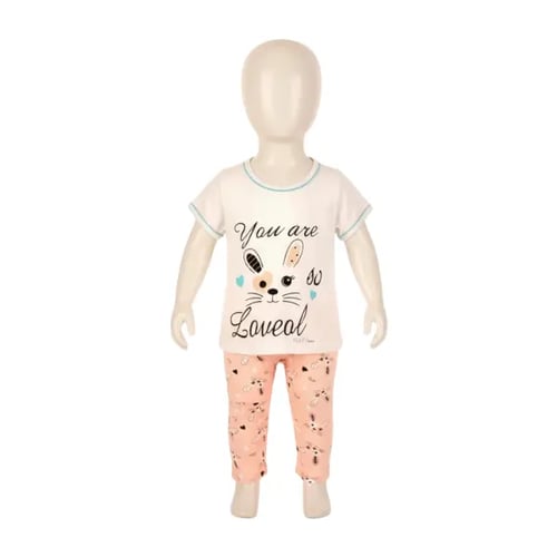 طقم صيفي بناتي "الأرنبة المحبوبة" قطعتين - تيشيرت...