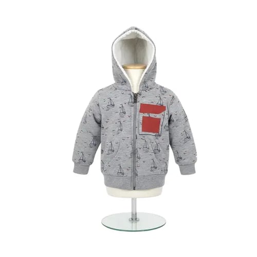 جاكيت قطني ثقيل مبطن بفرو ناعم