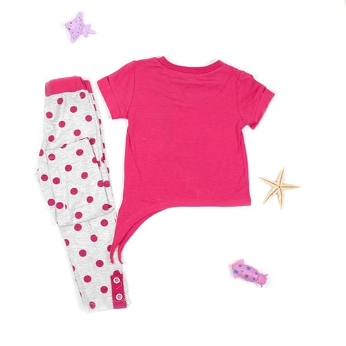 طقم أطفال صيفي قطعتين "ريشة الأناقة" - بلوزة مزينة...