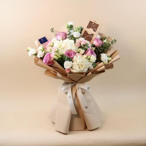 باقة ورد مع تشوكلت