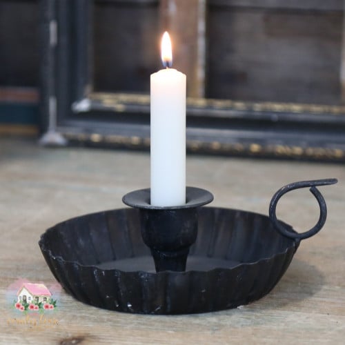 64203 شمعدان معدني أنتيك أسود