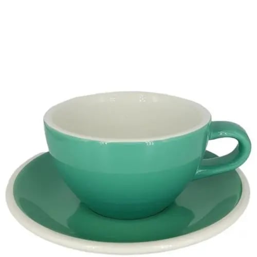 كوب لاتيه اخضر 280ml من إيقل مع الصحن