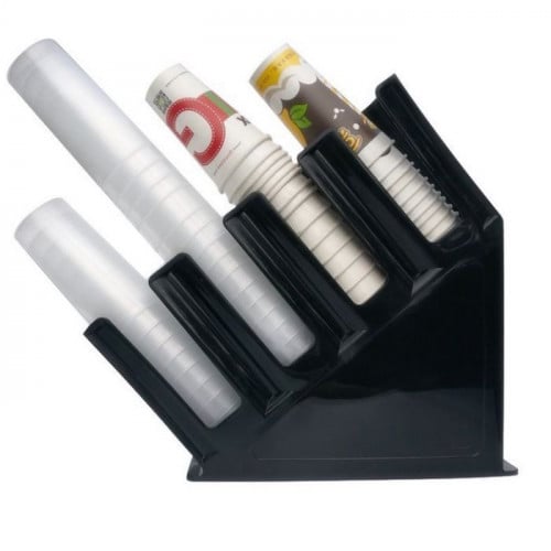 حامل بلاستيكي للأكواب مناسب للمقاهي اسود