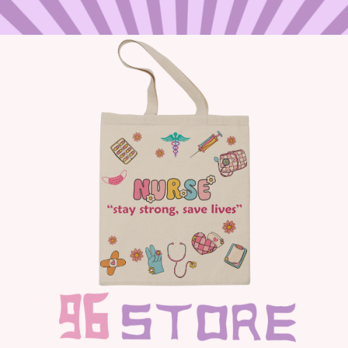 حقيبة قماشية - “stay strong, save lives”