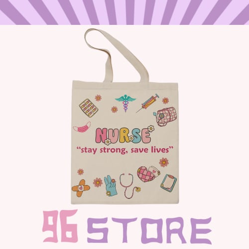 حقيبة قماشية - “stay strong, save lives”