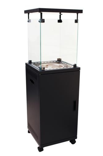 دفاية غاز خارجية زجاجية مربعة 1.3 متر – أسود مطفي