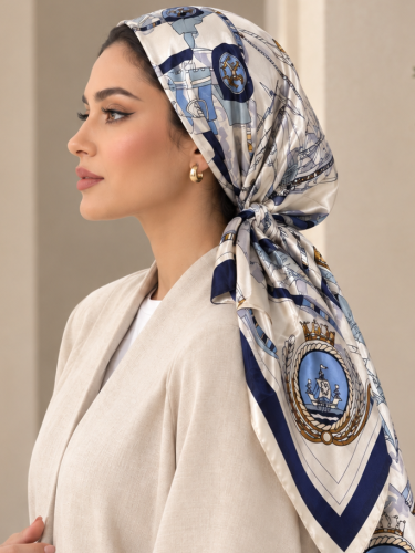 Scarf crepe stitched bandana cotton