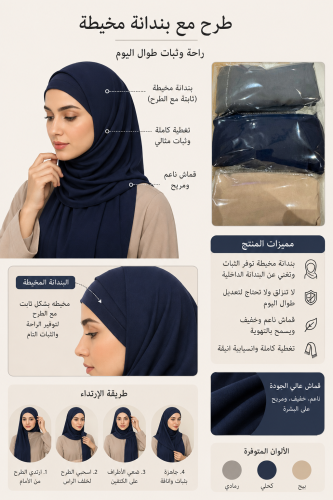 Cotton stretch hijab box