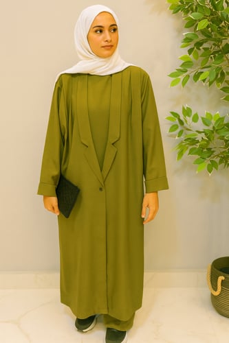 بدلة قميص +بنطلون + توب حفر