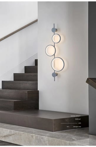 جداري داخلي مودرن رمادي دوائر