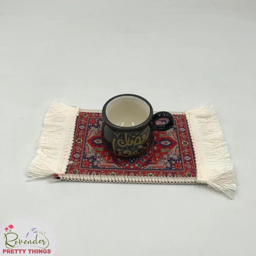 فنجان رمضان يجمعنا+ كوستر(قماش)