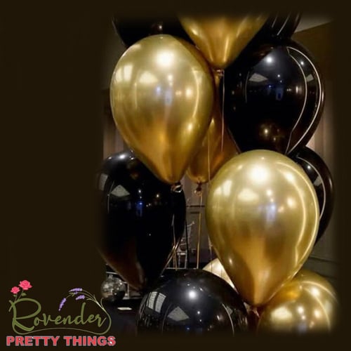 بالون أسود و ذهبي_20 حبة