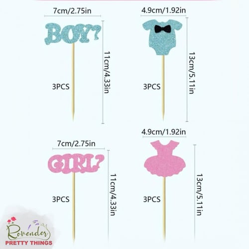 تغريسات كب كيك (وردي وأزرق)-12 حبة