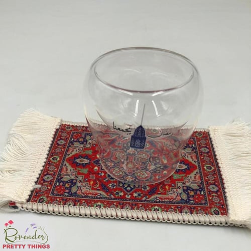 فنجان قهوة سعودي (double glass) + كوستر قماش