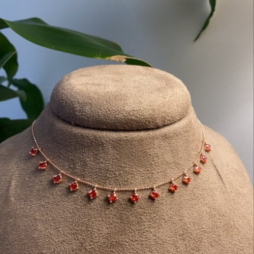 تشوكر Orange -rose goldمن الفضة الاسترلينية عيار 9...