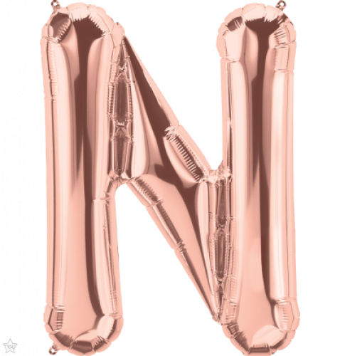 FOIL LARGE LETTER ROSEGOLD (عدد 5 قطع) N