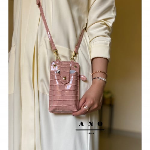 حامل الجوال والبطاقات / pink