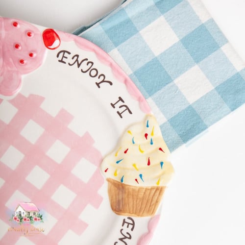 8860 صحن الكب كيك الرائع زهري دائري (كبير)