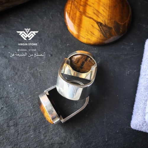 خاتم رجالي ب فص عين النمر و الفضه الخالصه عيار 925