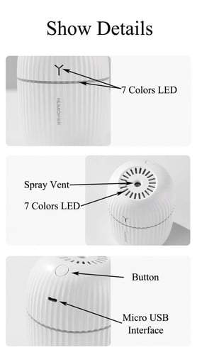 فواحة ومرطب جو متغيرة الألوان USB موديل Q8