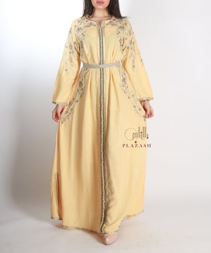 جلابيه موديل مغربي مطرزه يدوياً