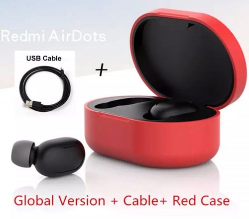 سماعات بلوتوث شاومي Xiaomi مع غلاف أحمر