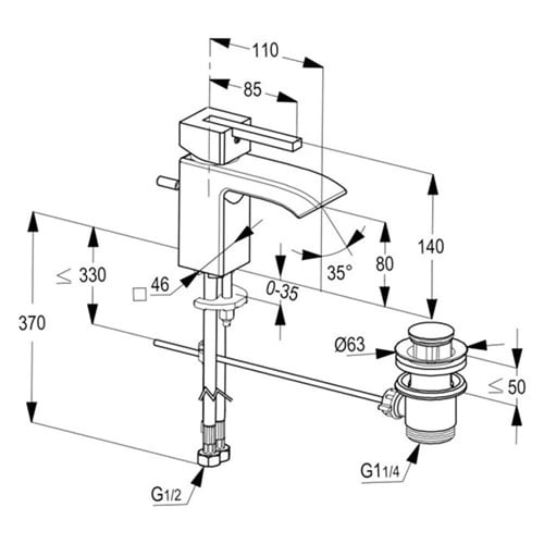 خلاط مغسلة بروفايل
