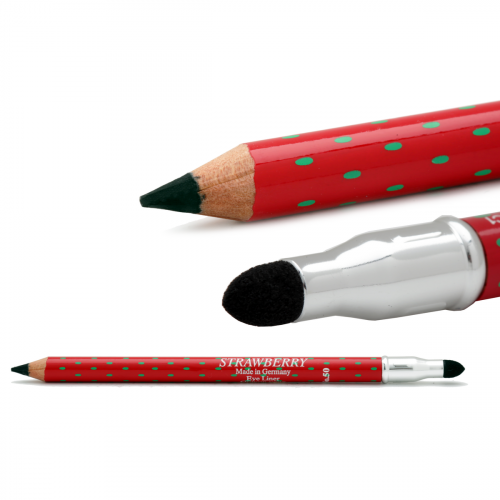 ستروبري قلم كحل خشبي أسود رقم 50 مع فرشة للدمج