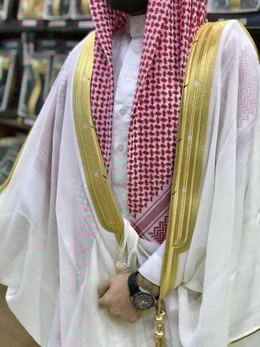 بشت رجالي رسمي VIP نخب أول لون أبيض قماش ياباني صو...