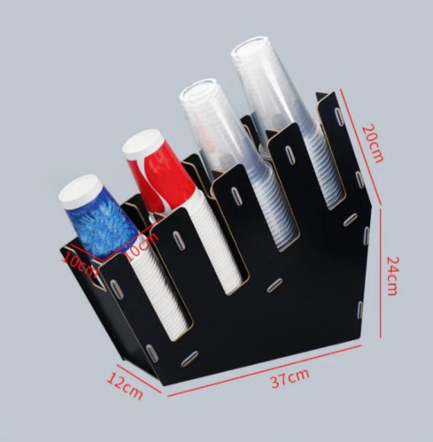 منظم أكواب أسود مصنوع من الخشب