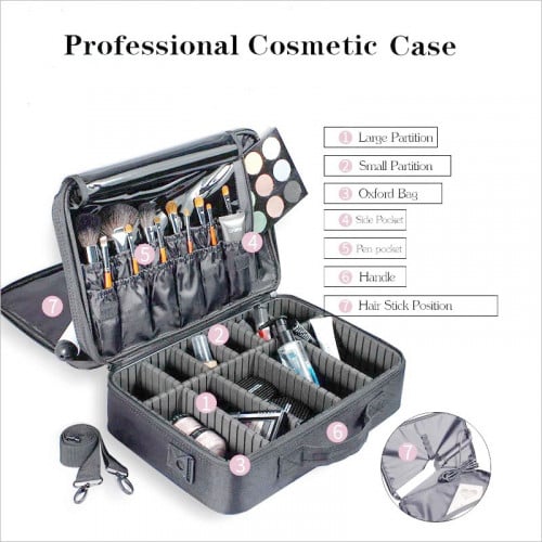حقيبة شنطة ماكياج مستحضرات التجميل فرش مجوهرات أدو...