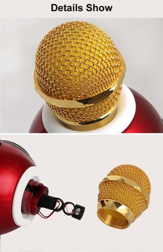 ميكروفون لاسلكي مع اضاءة ملونة موديل Ws-878