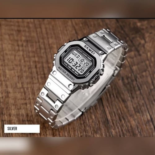 ساعة فضية سكمي Digital Watch SKMEI