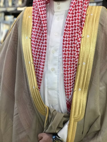 بشت رجالي ملكي رسمي لون زيتي فاتح دقة ملكيه قماش ص...