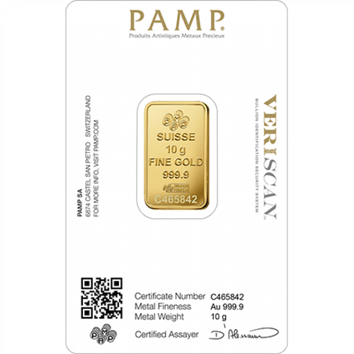 سبيكة ذهب فورتونا بامب عيار 24 بوزن 10 غرام