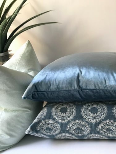 غطاء وسادة جاكار أخضر نعناعي