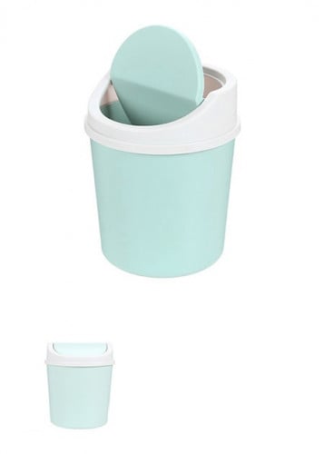 سلة مهملات صغيرة للمكتب - لون اخضر - 17×14 سم