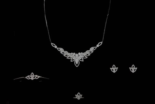 طقم فضة كامل البشائر للنساء